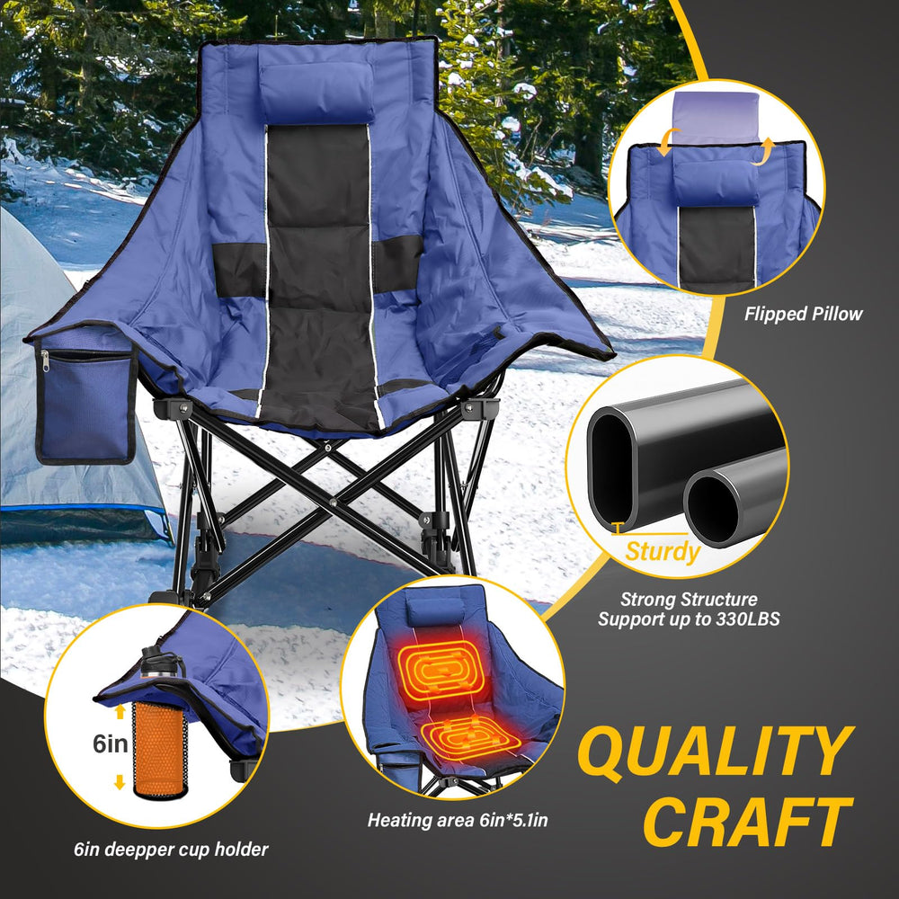 ZENPETIO heated rocking chair in-use outdoors delivering relaxing rocking