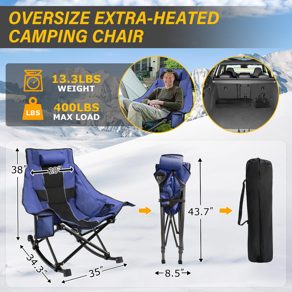 ZENPETIO heated rocking chair side-pocket for convenient storage and quick access