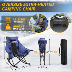 ZENPETIO heated rocking chair side-pocket for convenient storage and quick access