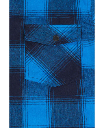 ZENTHACE mens sherpa-lined flannel shacket back view highlights full warmth coverage.