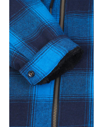 ZENTHACE mens sherpa-lined flannel shacket model wear demonstrates versatile daily use.