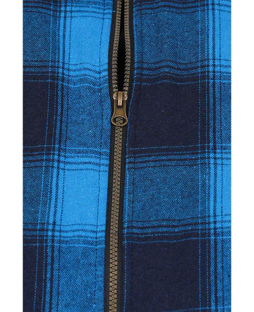 ZENTHACE mens sherpa-lined flannel shacket sleeve cuff closeup for wind protection.