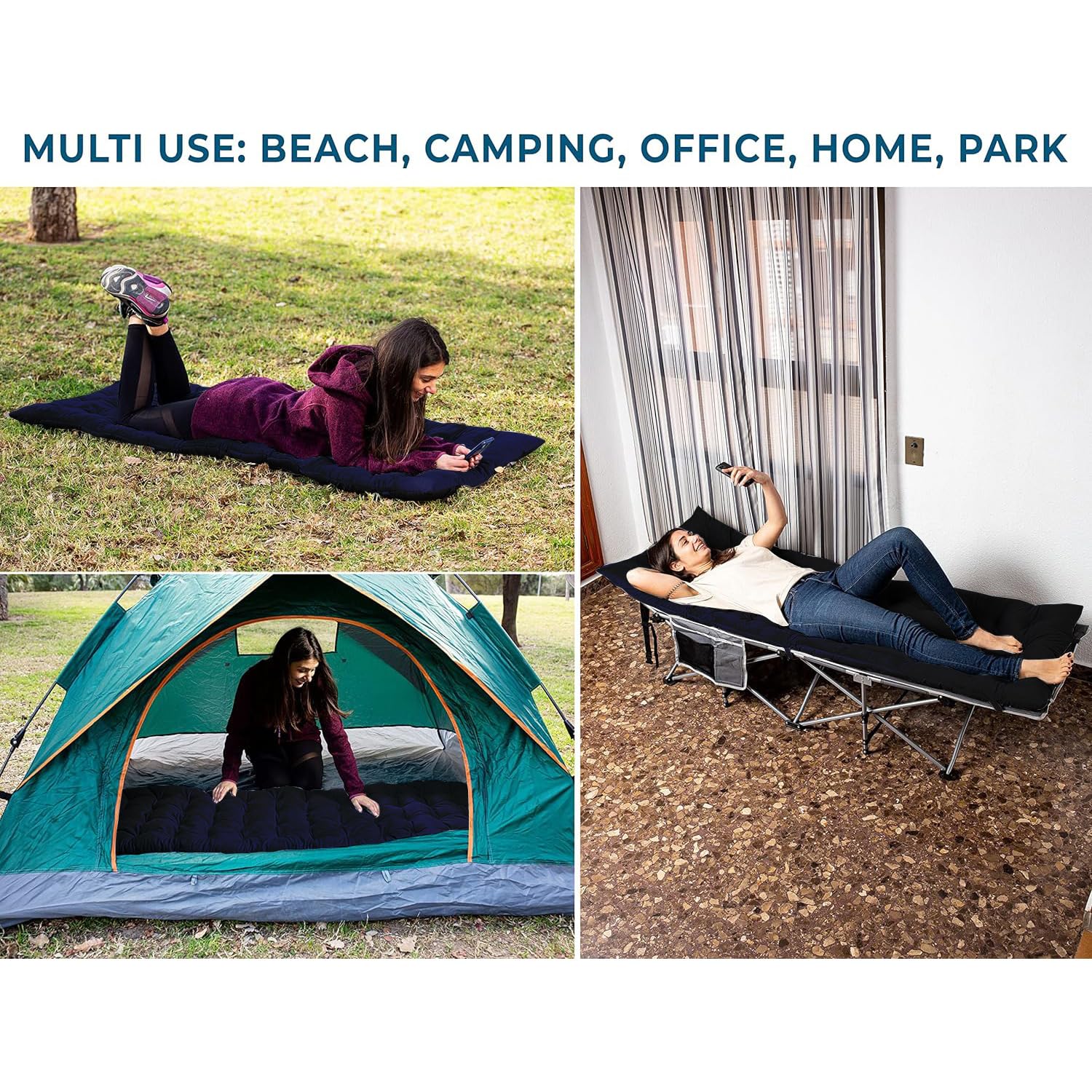Zento camping bed waterproof-surface protects against damp ground for dry sleep