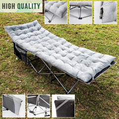 Zento Camping Cot folded for travel saves space and eases transport.