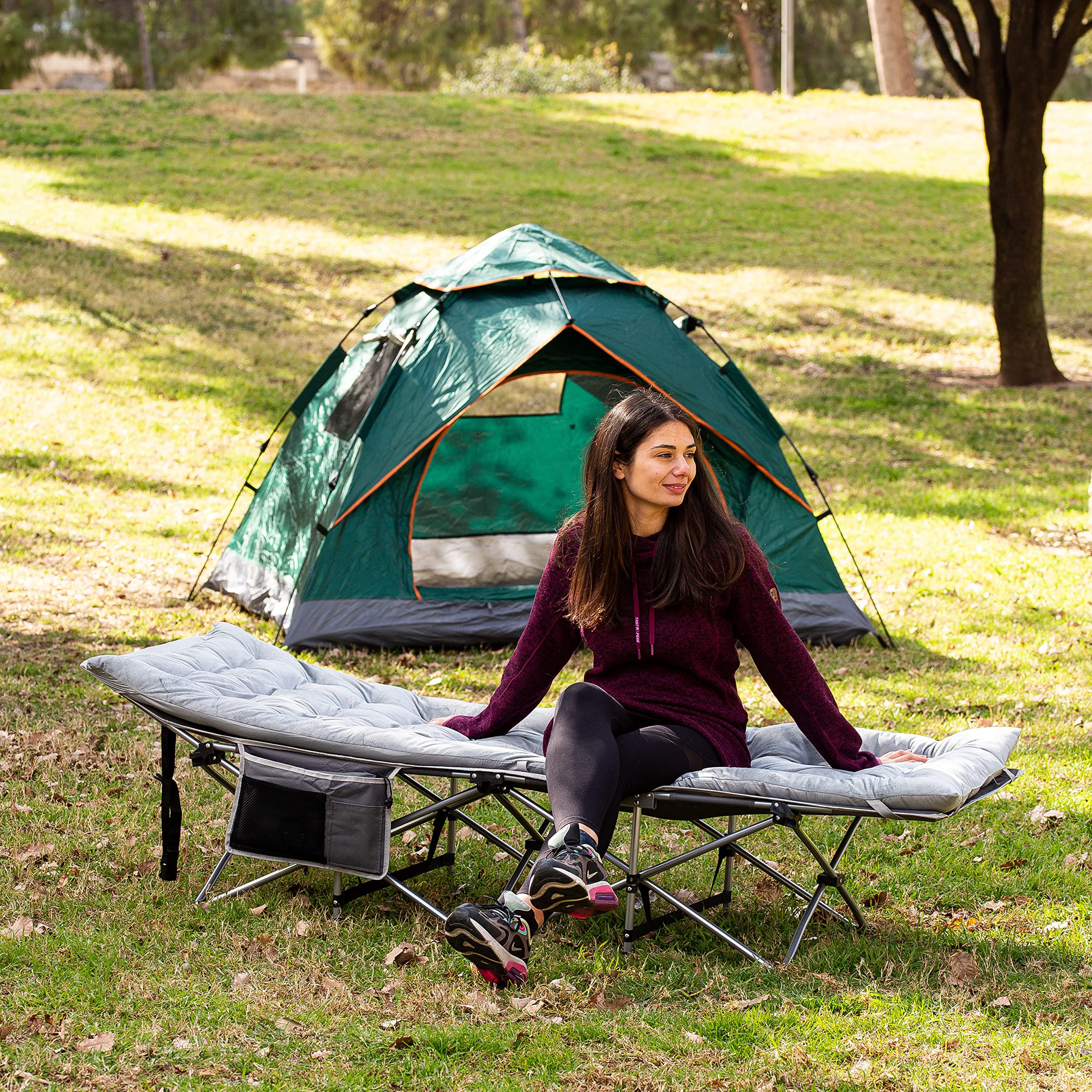 Zento Camping Cot Mattress airflow bevels promote cool, comfortable rest