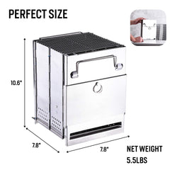Zento Deals Camping Grill Large side view emphasizes stable frame for safe grilling.
