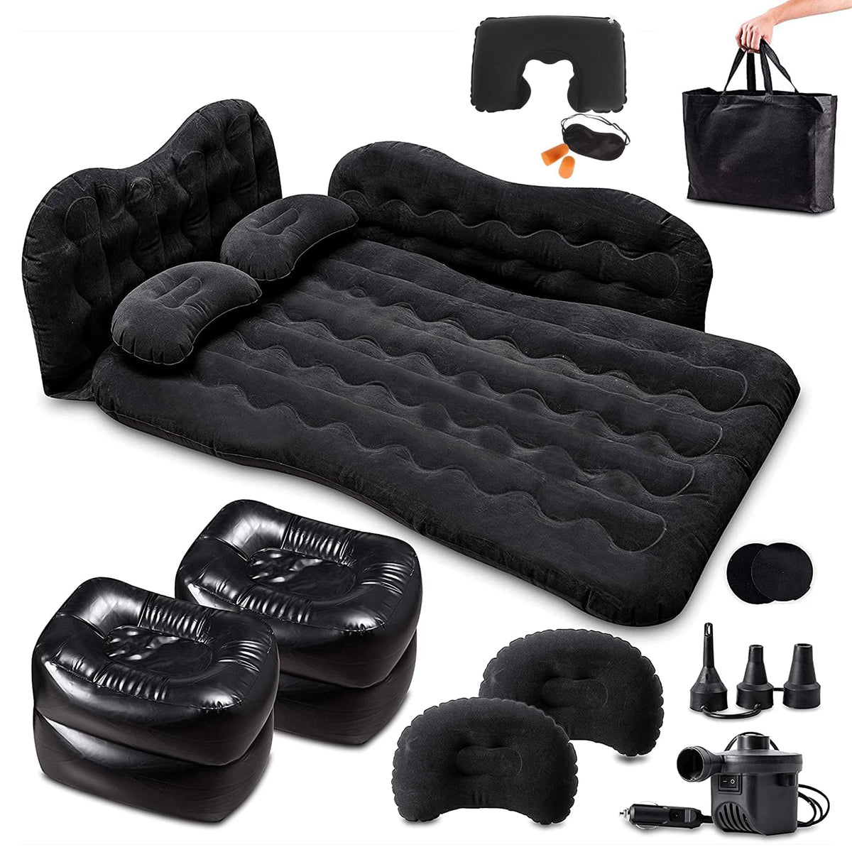 Zento Deals car air mattress with pillows provides portable comfort for road trips.
