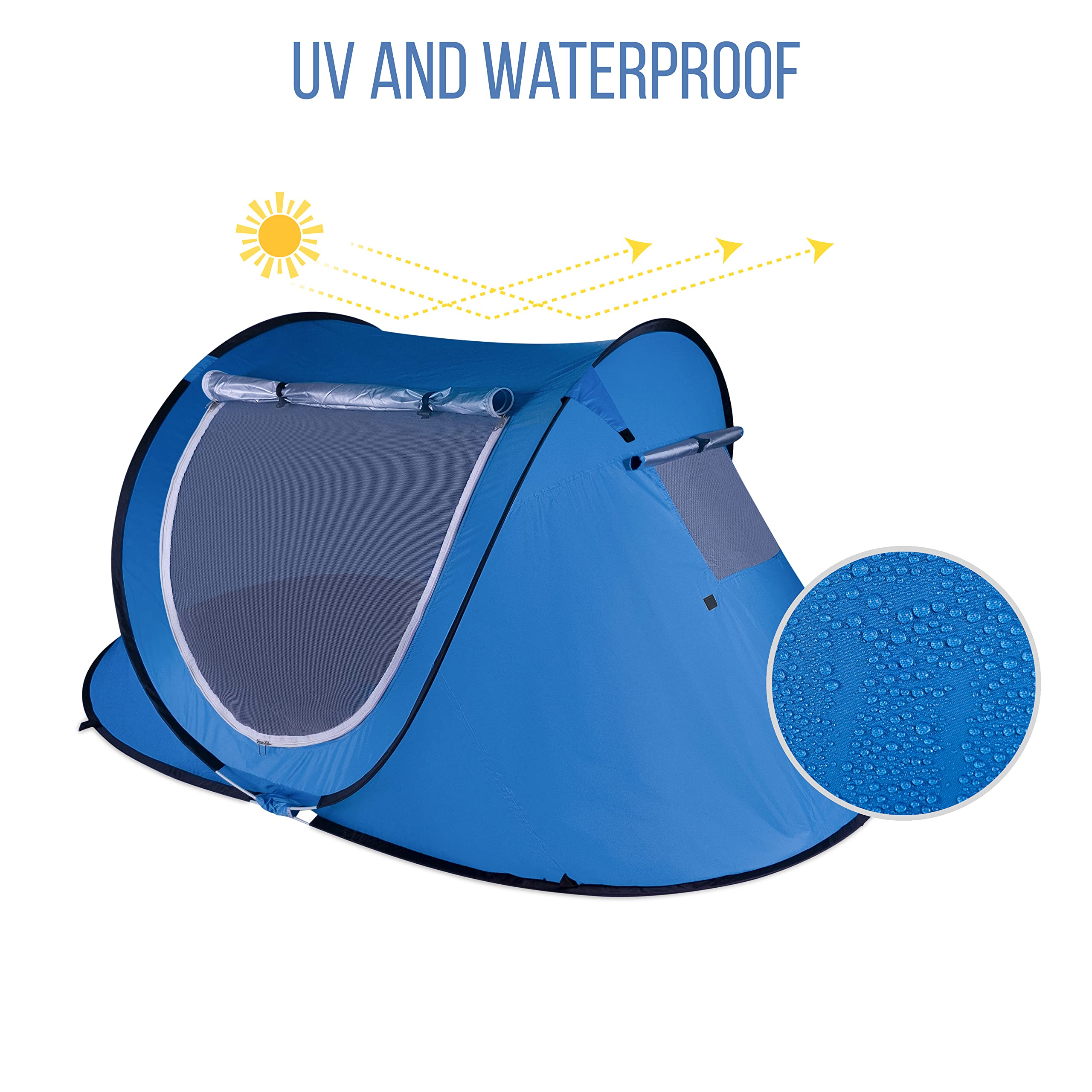 Zento Deals windproof shelter with ground stakes for stability