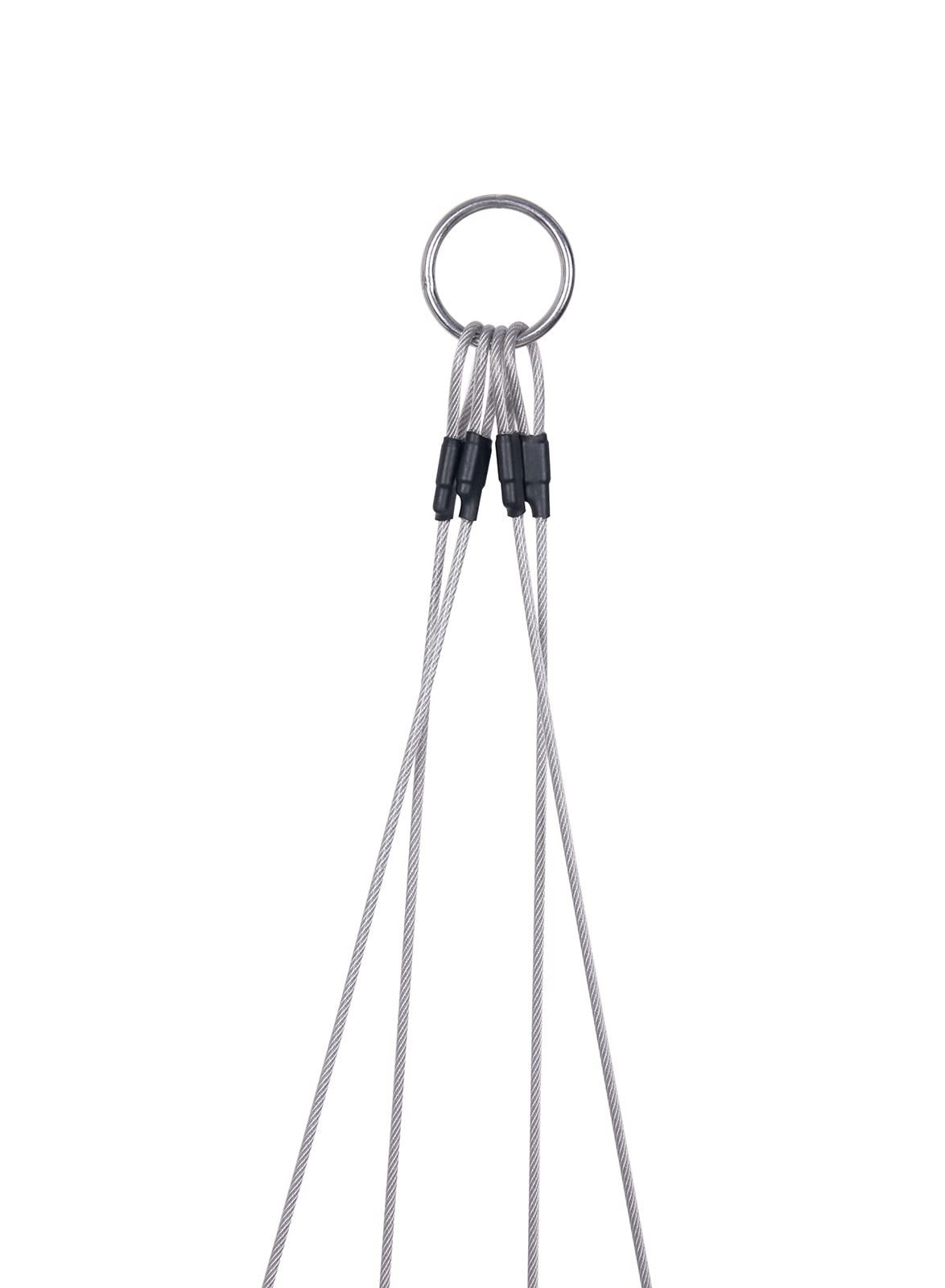 Vinyl-coated stainless steel wire rope arms on the harness