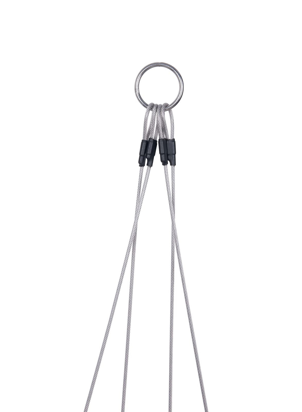 Vinyl-coated stainless steel wire rope arms on the harness