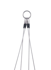 Vinyl-coated stainless steel wire rope arms on the harness