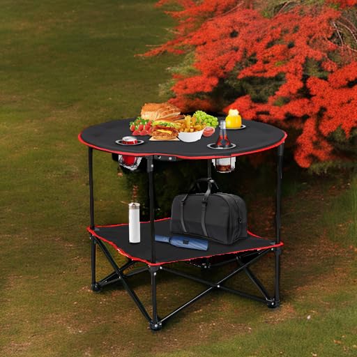 ZENY folding camping table extended top for spacious serving area