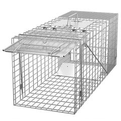 ZENY live animal trap front view showing a spacious cage for humane capture.