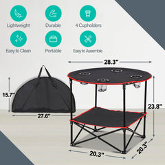 ZENY picnic table with 4 cup holders keeping beverages steady during outdoor dining