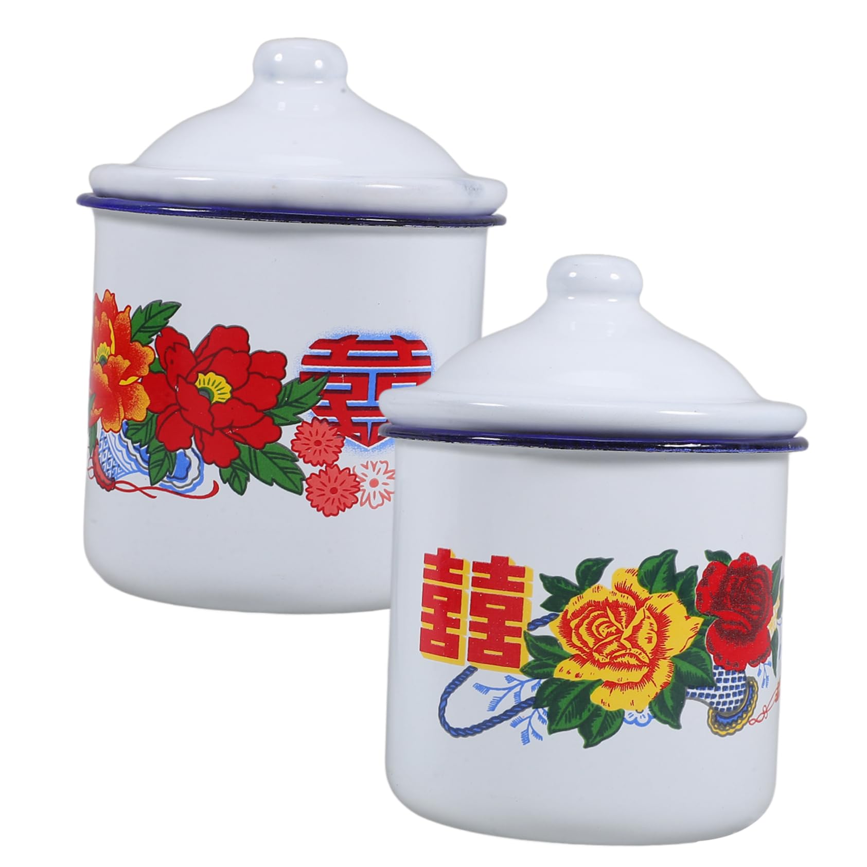 Zerodeko mini enamel teacup set in Chinese-style, anti-slip handle for secure tea moments