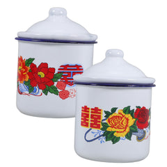 Zerodeko mini enamel teacup set in Chinese-style, anti-slip handle for secure tea moments