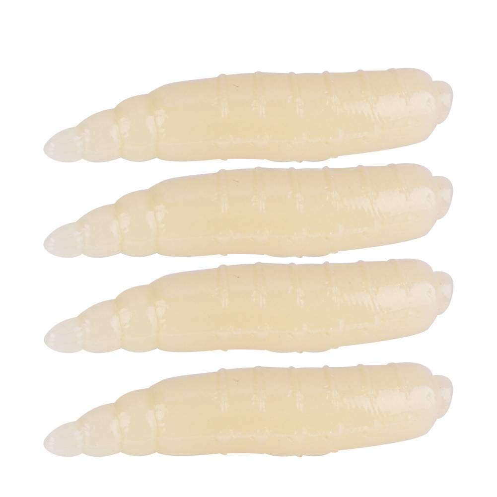 Zerone artificial soft lure 200pcs 17mm maggot grub for versatile freshwater fishing.