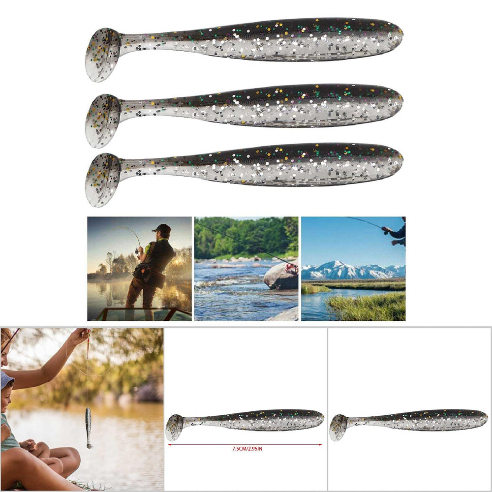 Zerone black soft lure designed for bass, trout, and walleye fishing