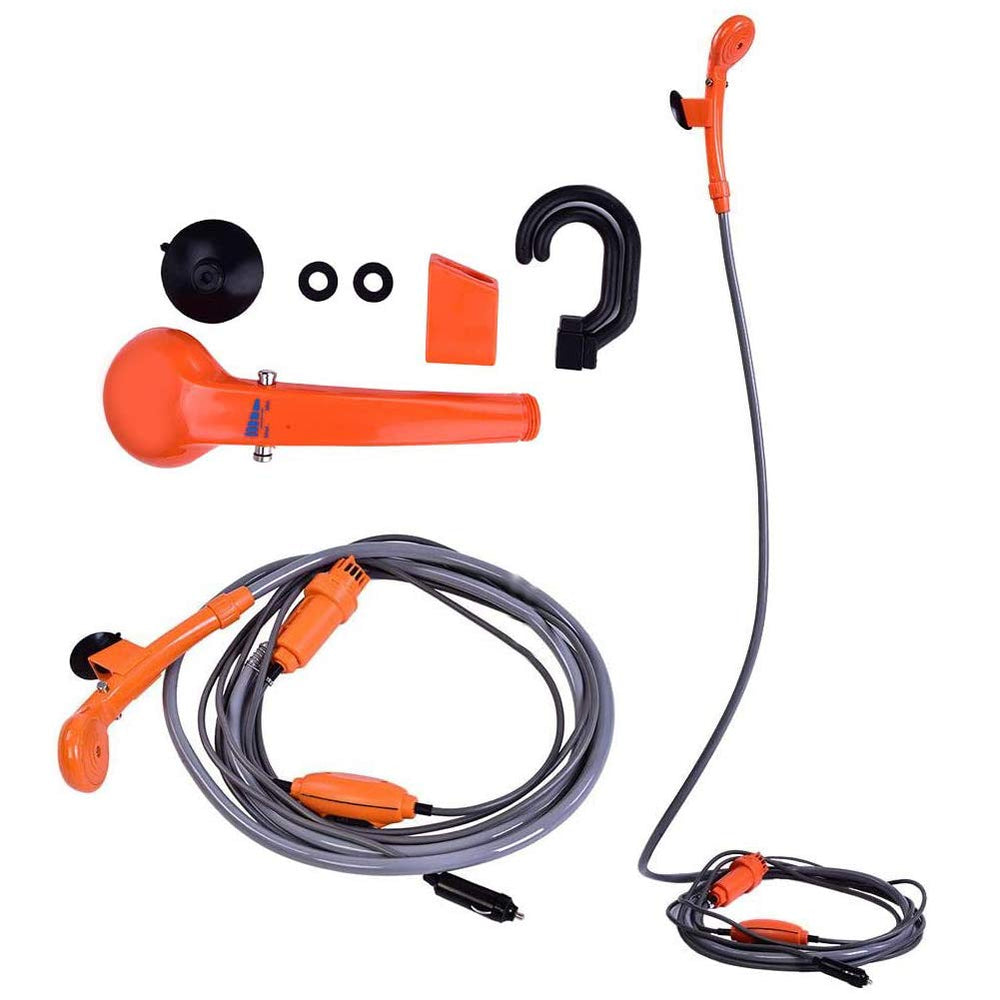 Zerone camping shower features a strong pump for steady water flow.