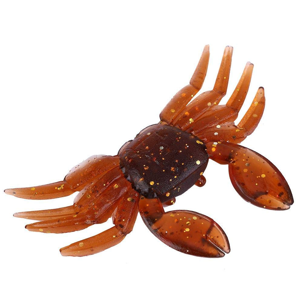 Zerone crab lure soft brown on fishing rod display, versatile use