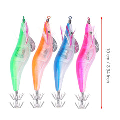 Zerone lighted squid jig hooks dual hooks design prevents prey escape.