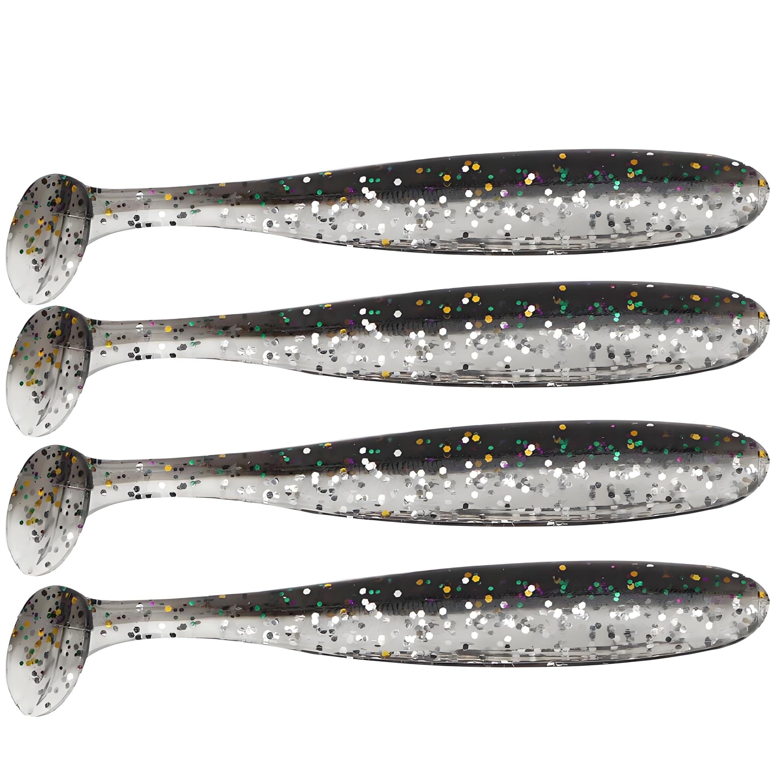 Zerone soft lure in black with paddle tail for bass fishing