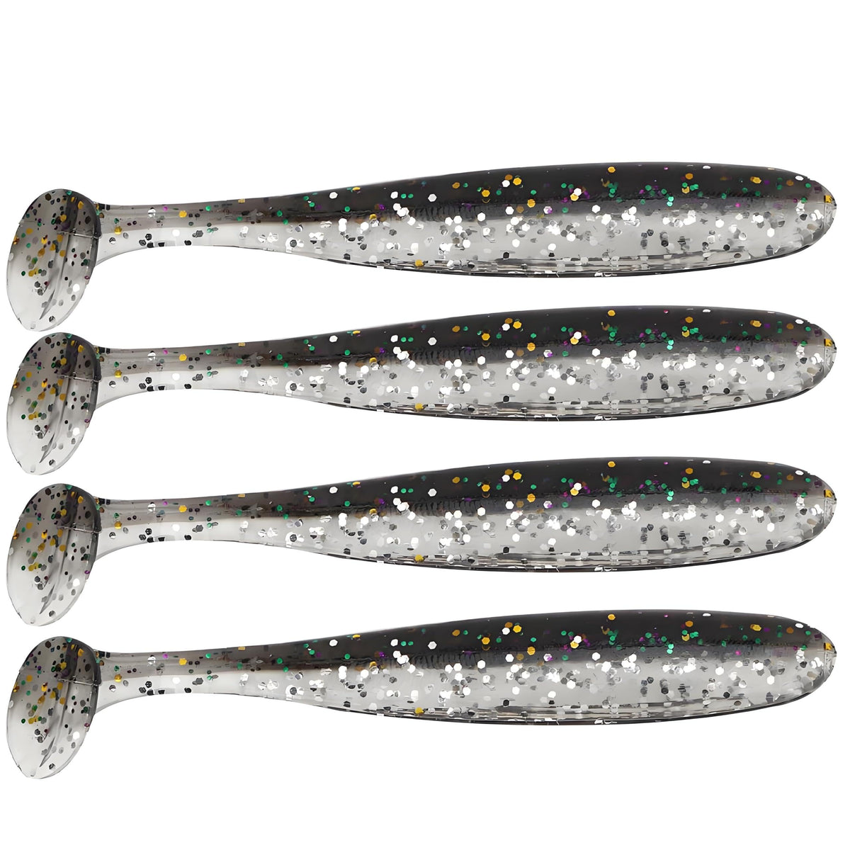 Zerone soft lure in black with paddle tail for bass fishing