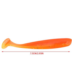 Zerone soft plastic lure with embedded sequins reflecting light for attraction.