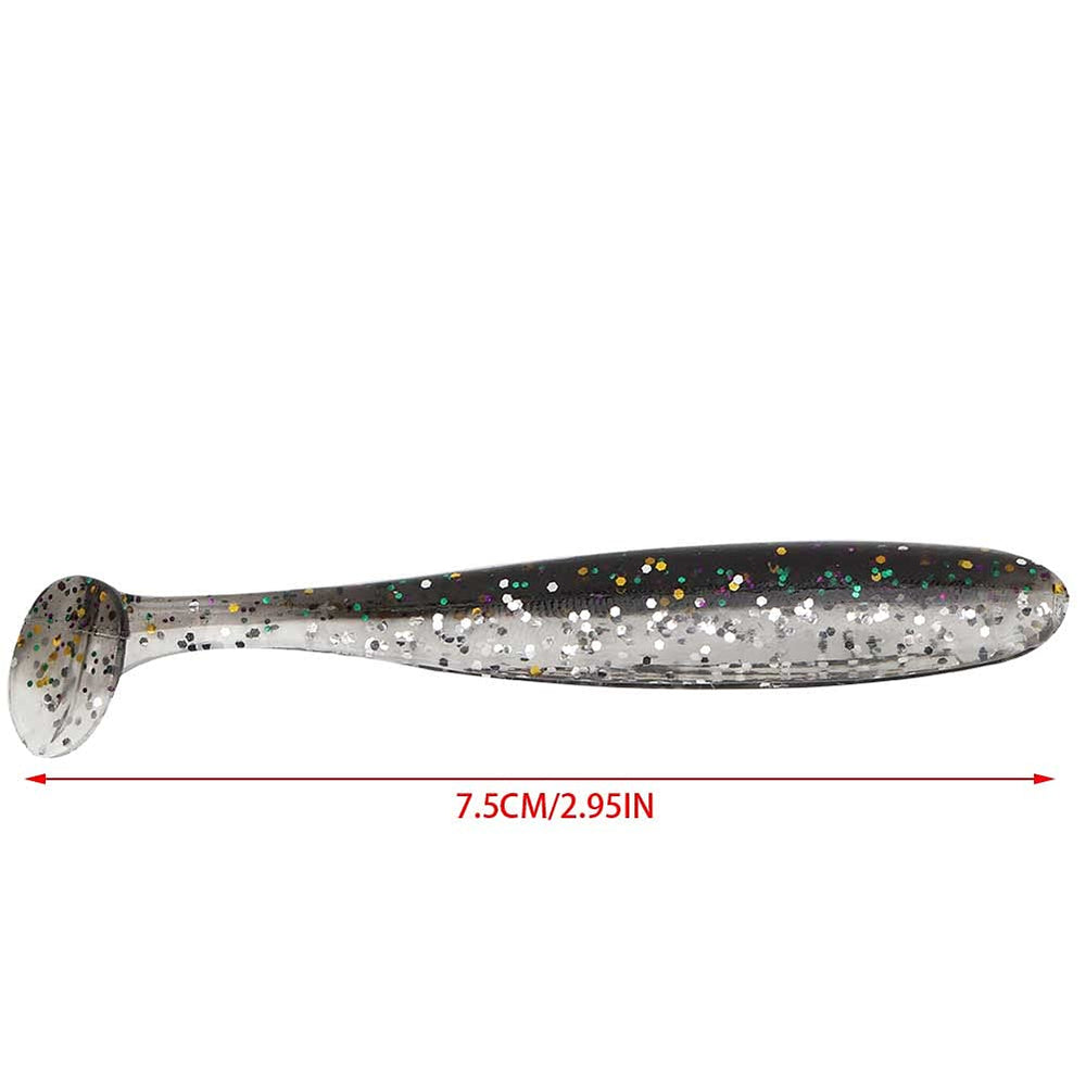 Zerone water-action shot of black soft lure ready for fishing