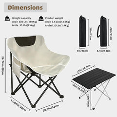 Zertylre folding camping chair side profile shows ergonomic support for comfort.