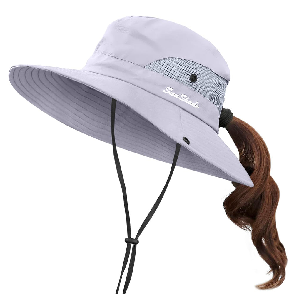 Front view of ZEXIAN Women's Sun Hat Light Grey