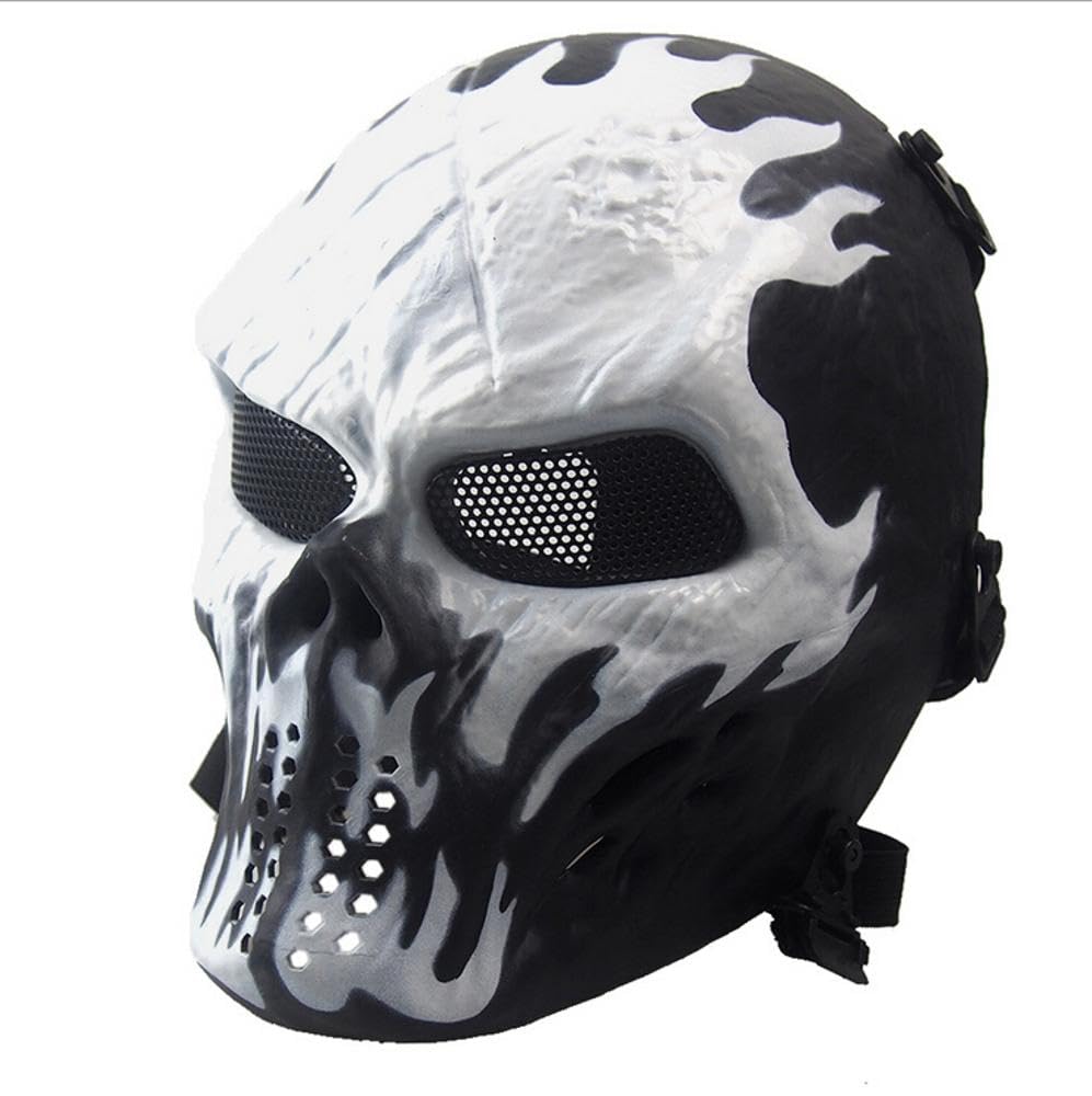 ZEZEFUFU full-face paintball mask with skull design for protection and style