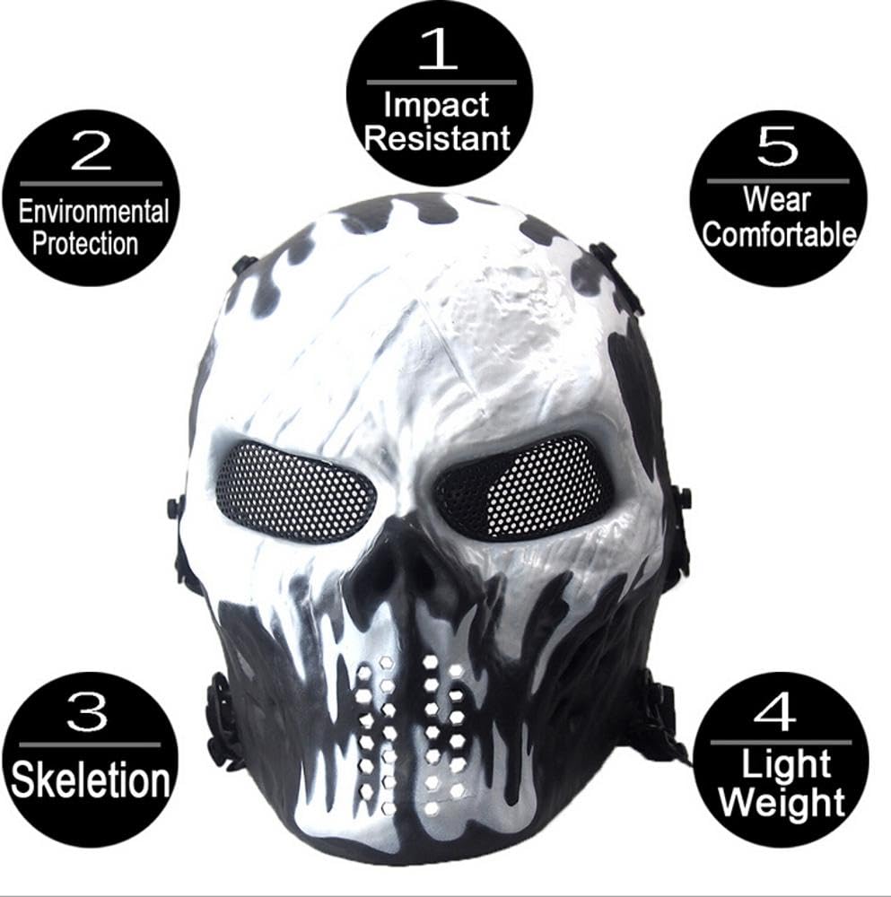 ZEZEFUFU skull design mask for a bold tactical look on the field