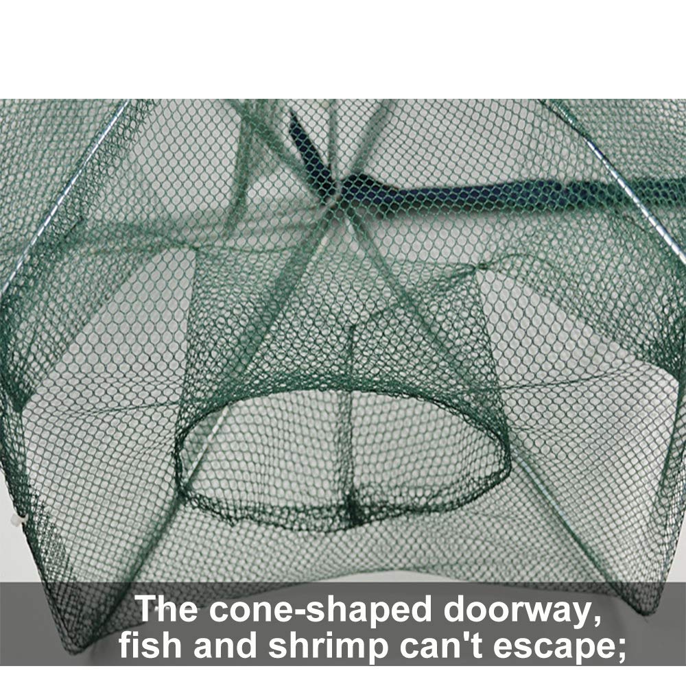 Two-piece mesh foldable umbrella traps for fishing