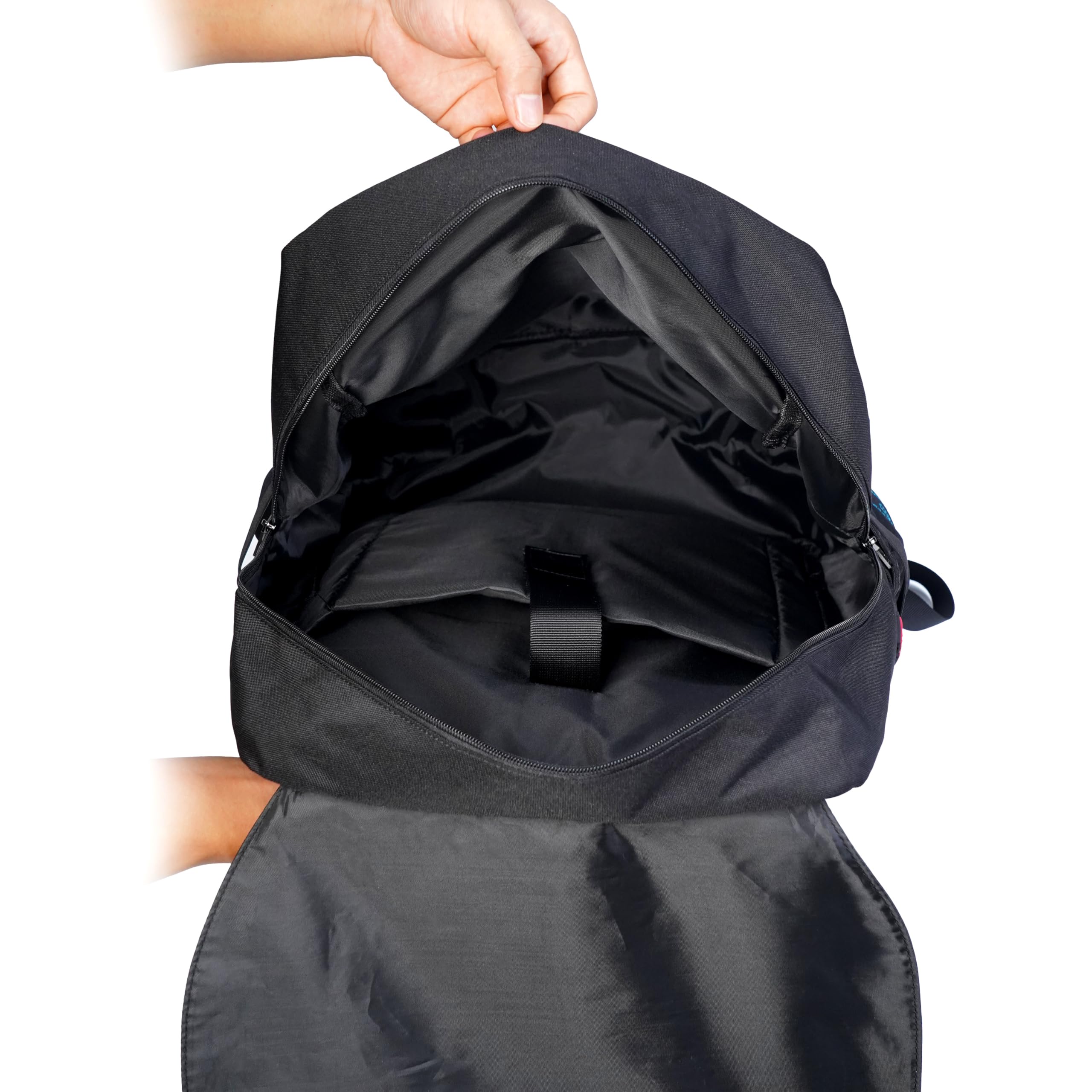 ZGTMSZ backpack main compartment fits laptop and tablet for tech-ready travel.