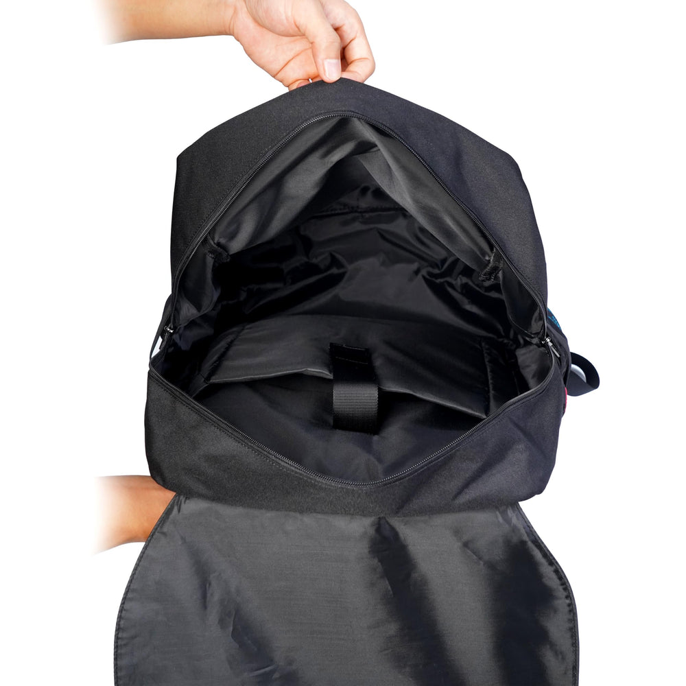 ZGTMSZ backpack main compartment fits laptop and tablet for tech-ready travel.