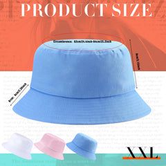 Zhanmai XXL bucket hat set in Pink – oversized cotton
