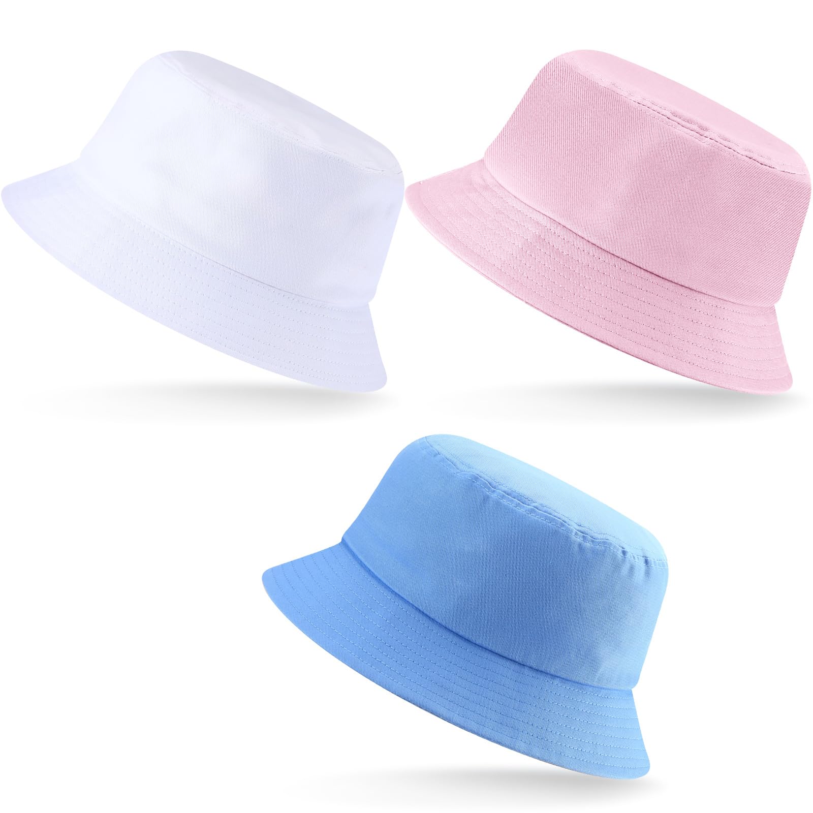 Zhanmai XXL bucket hat set in White – wide brim