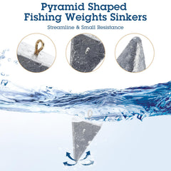 Zhanmai 4oz pyramid fishing sinker