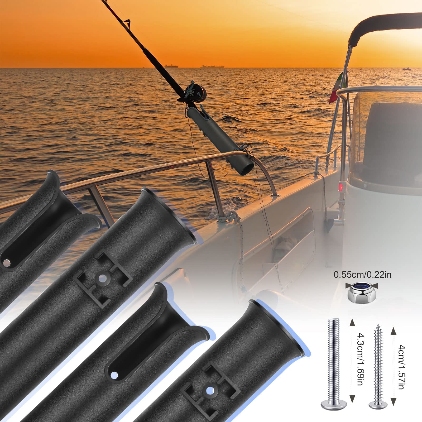 Boat or kayak setup showing rod holders in use