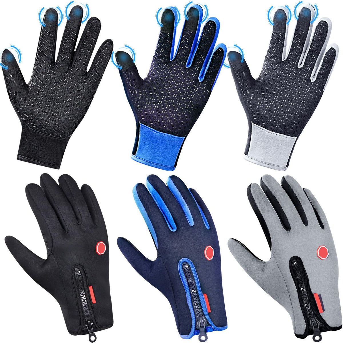 Zhanmai three-pairs winter gloves pack demonstrates value-packed set for cold-weather warmth.