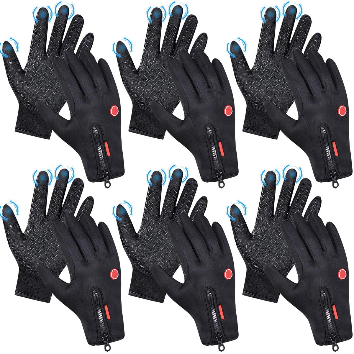 Zhanmai winter gloves front view showing warm insulation for outdoor activities
