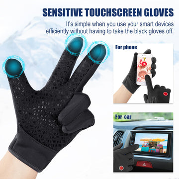 Zhanmai winter gloves waterproof zipper close-up demonstrates windproof design and dry hands