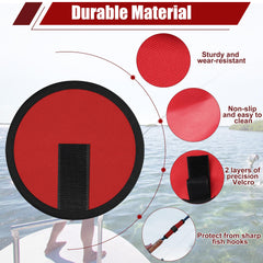 Roll-up rod sleeve secured by Velcro on a fishing rod