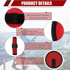 Red fishing cover protecting hooks and bait from entanglement