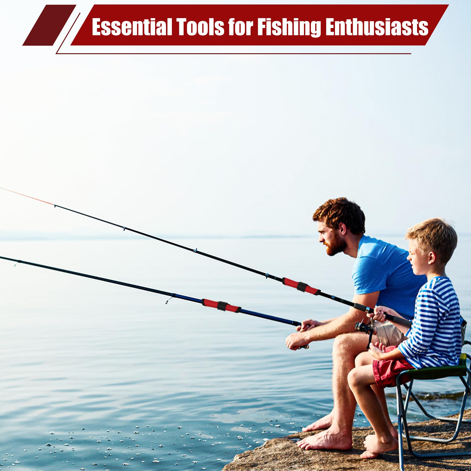 Zhaoyao 8Pcs fishing covers on a fishing rod ready for use