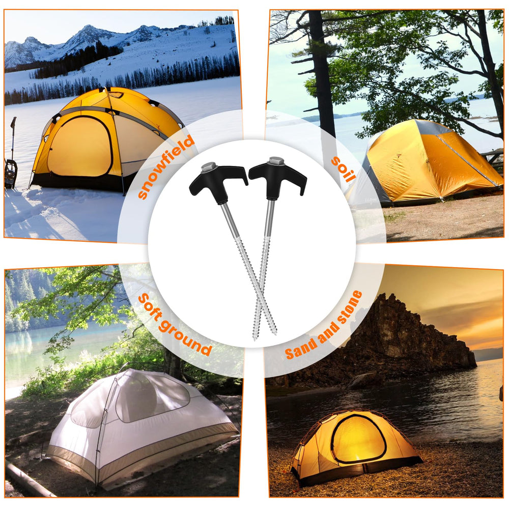 Zhenx glow-top tent stakes brighten in the dark for easy location at dusk.