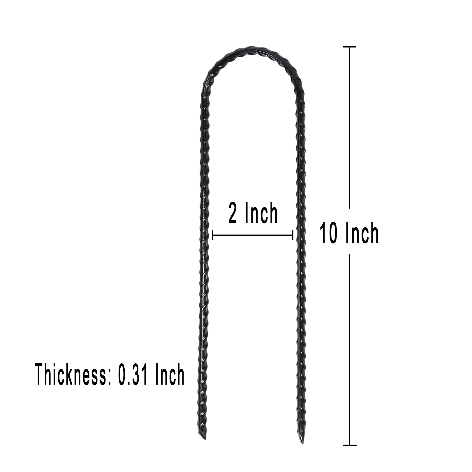 ZHHENIALY galvanized steel stakes with spiral ends for easy insertion.