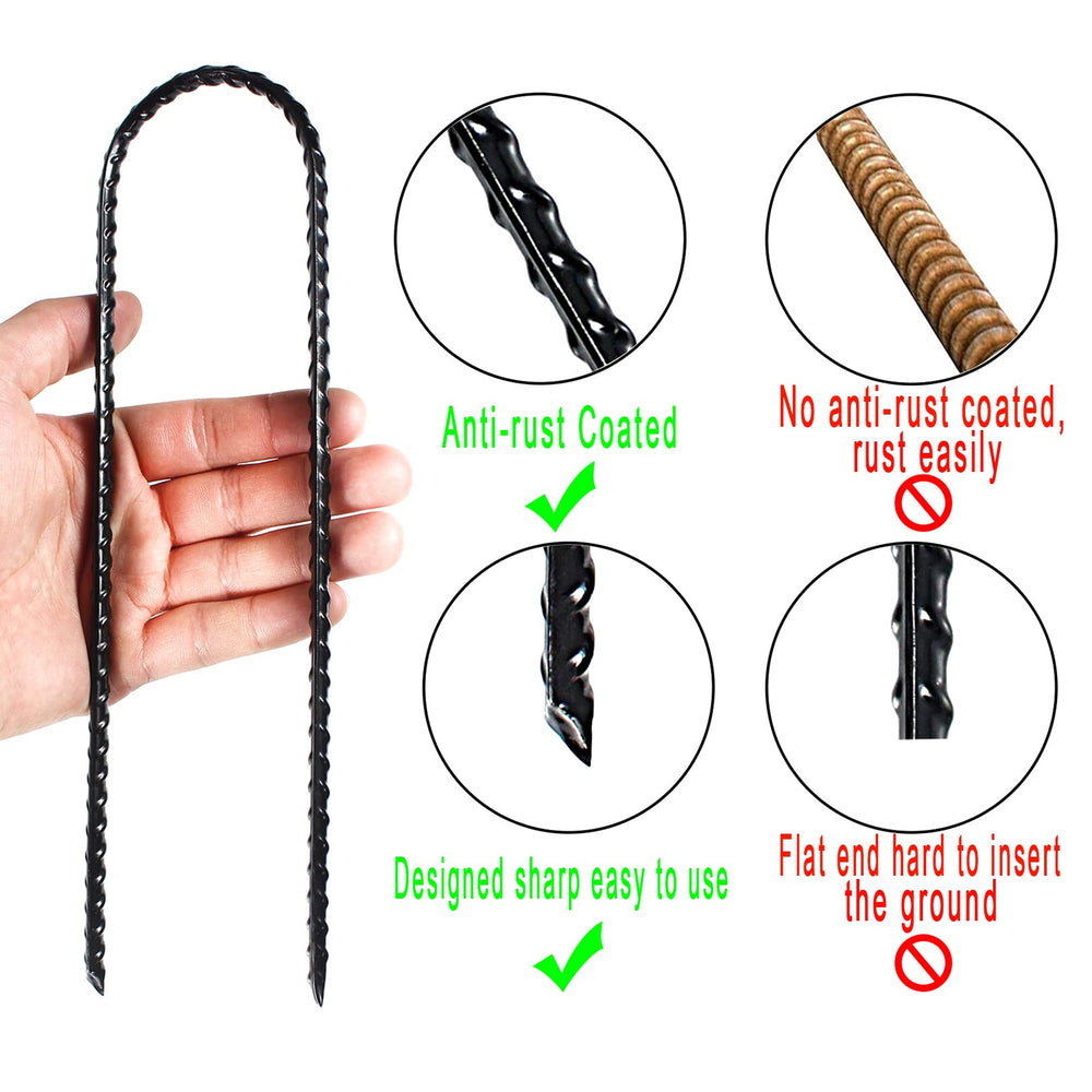 ZHHENIALY U-shaped staples for edging and lawn anchoring.