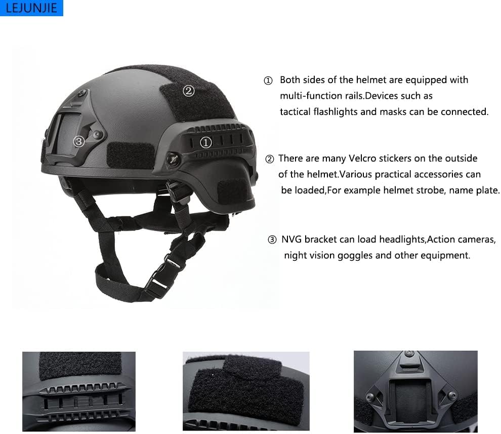 Zhiling helmet side rails for mounting accessories during field use.